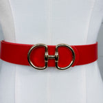 Horse Bit Buckle Belt Red