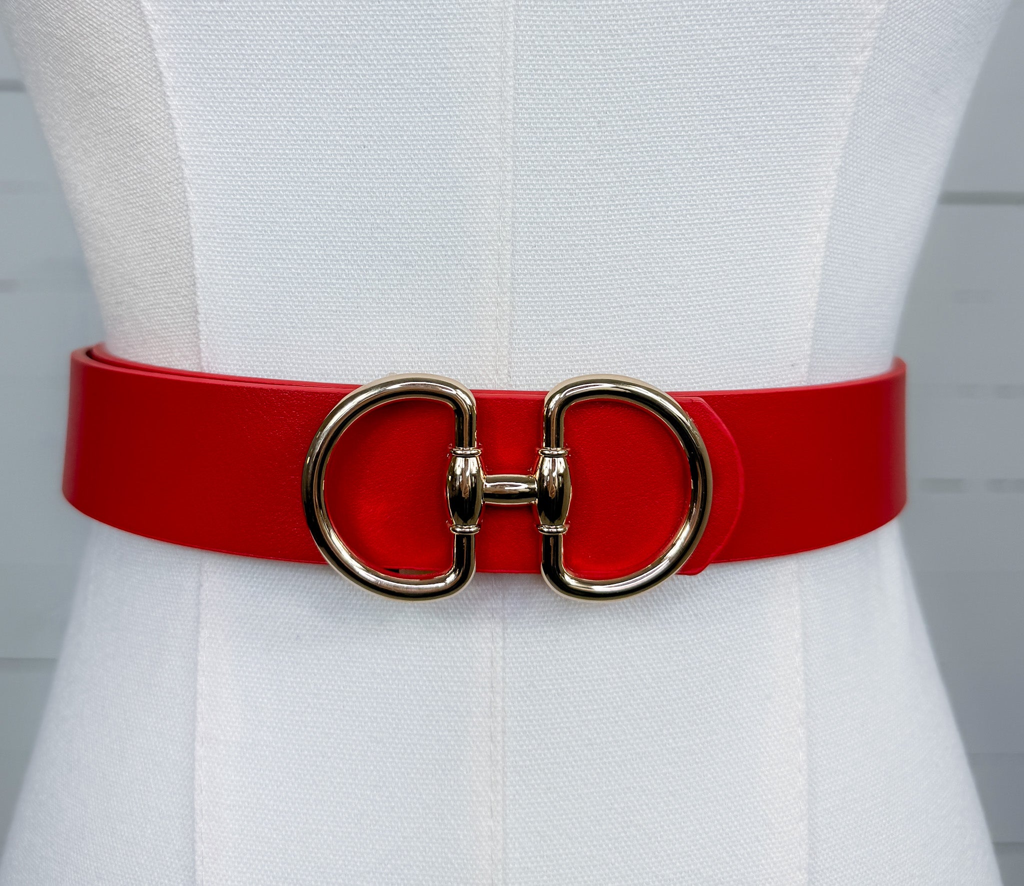 Horse Bit Buckle Belt Red