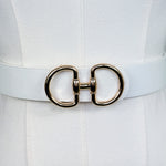 Horse Bit Buckle Belt White