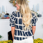 Houston Navy Box Plaid Top Entro