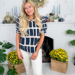 Houston Navy Box Plaid Top Entro