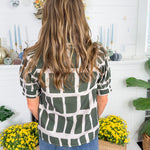 Houston Olive Box Plaid Top Entro