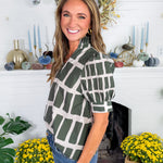 Houston Olive Box Plaid Top Entro