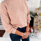 Howlsen Blush Pearl Studded Sweater