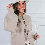 Hutchens Macchiato Front Tie Cardigan Elan