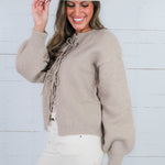 Hutchens Macchiato Front Tie Cardigan Elan