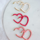 Raffia Heart Hoops