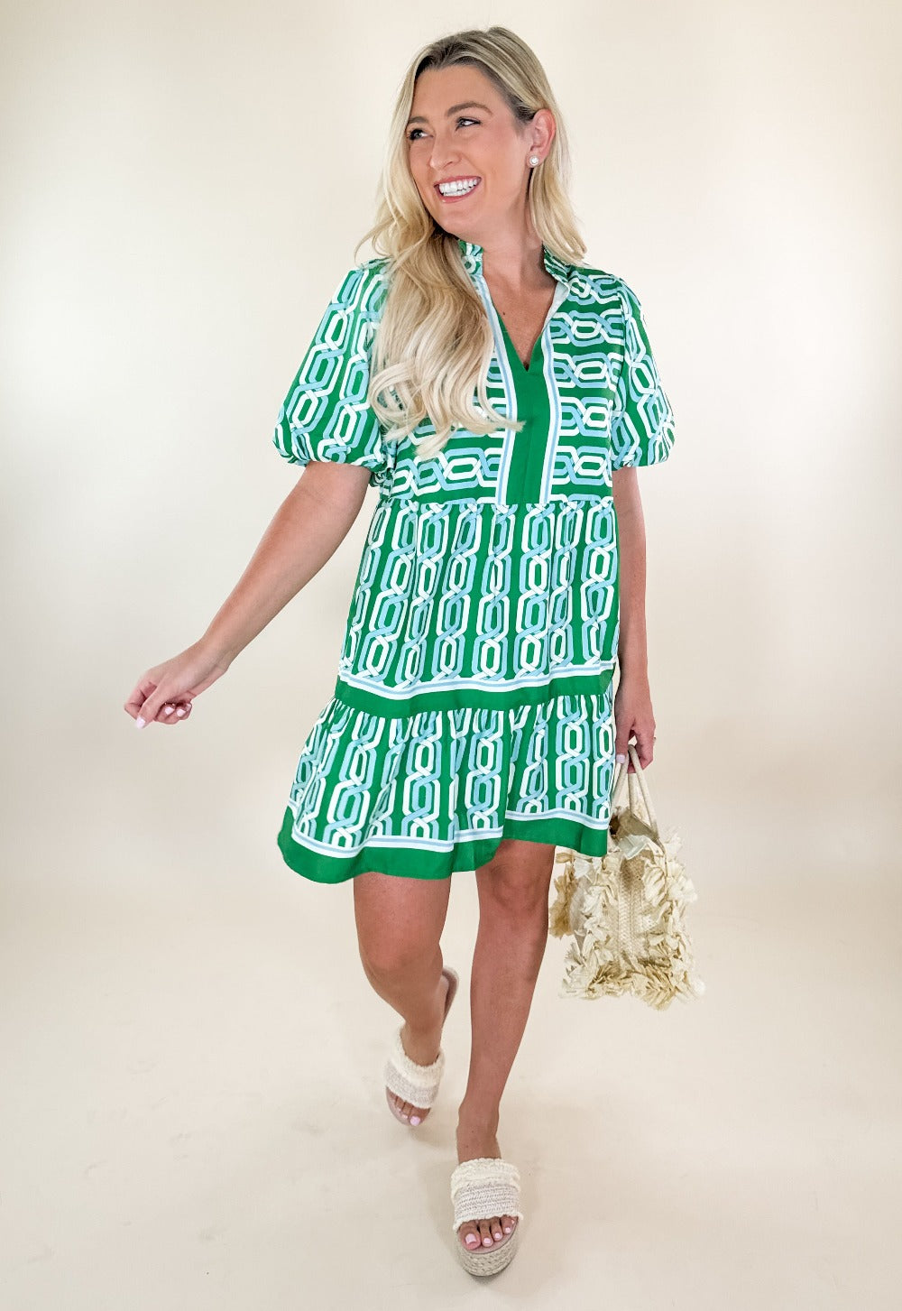 Evans Green Mosaic Dress THML brand