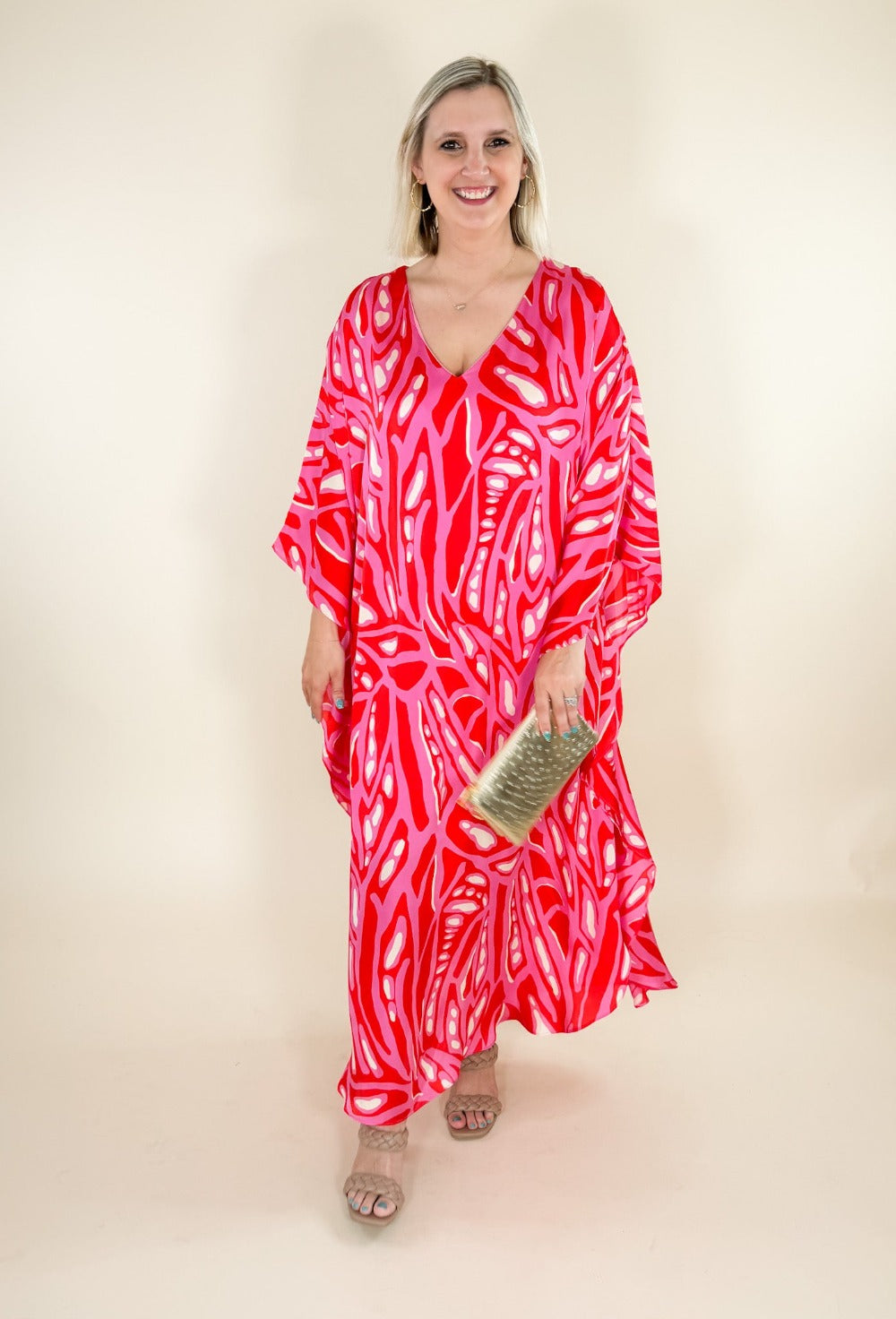 Celine Free To Roam Pink Caftan Dress