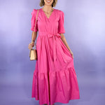 Melina Azalea Pink Maxi Dress Clover and Bee