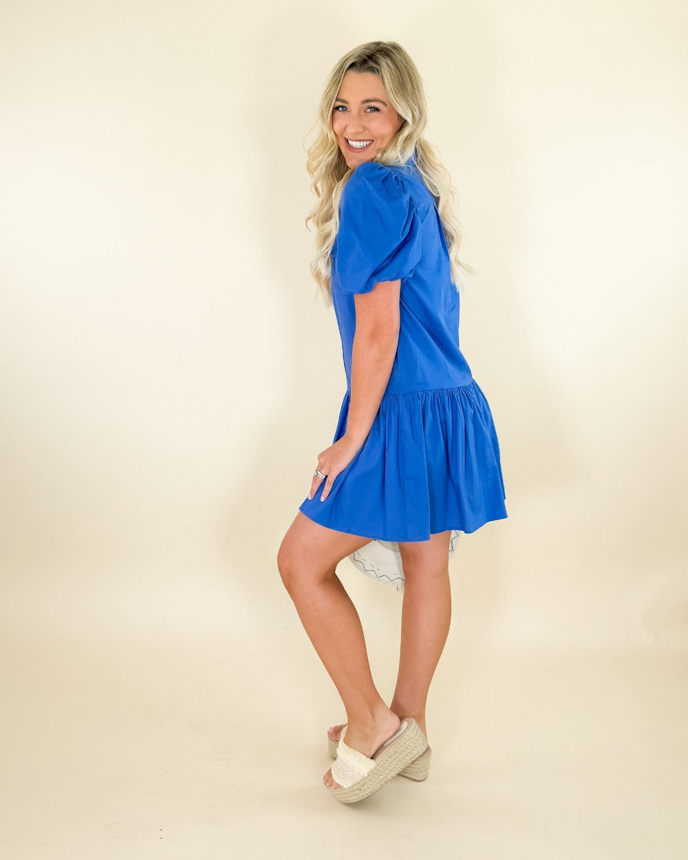 Verna Cobalt Blue Mini Dress