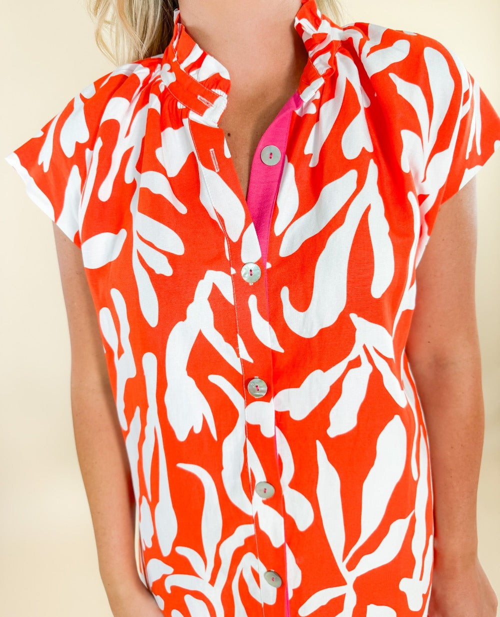 Corinne Orange Placket Dress THML brand