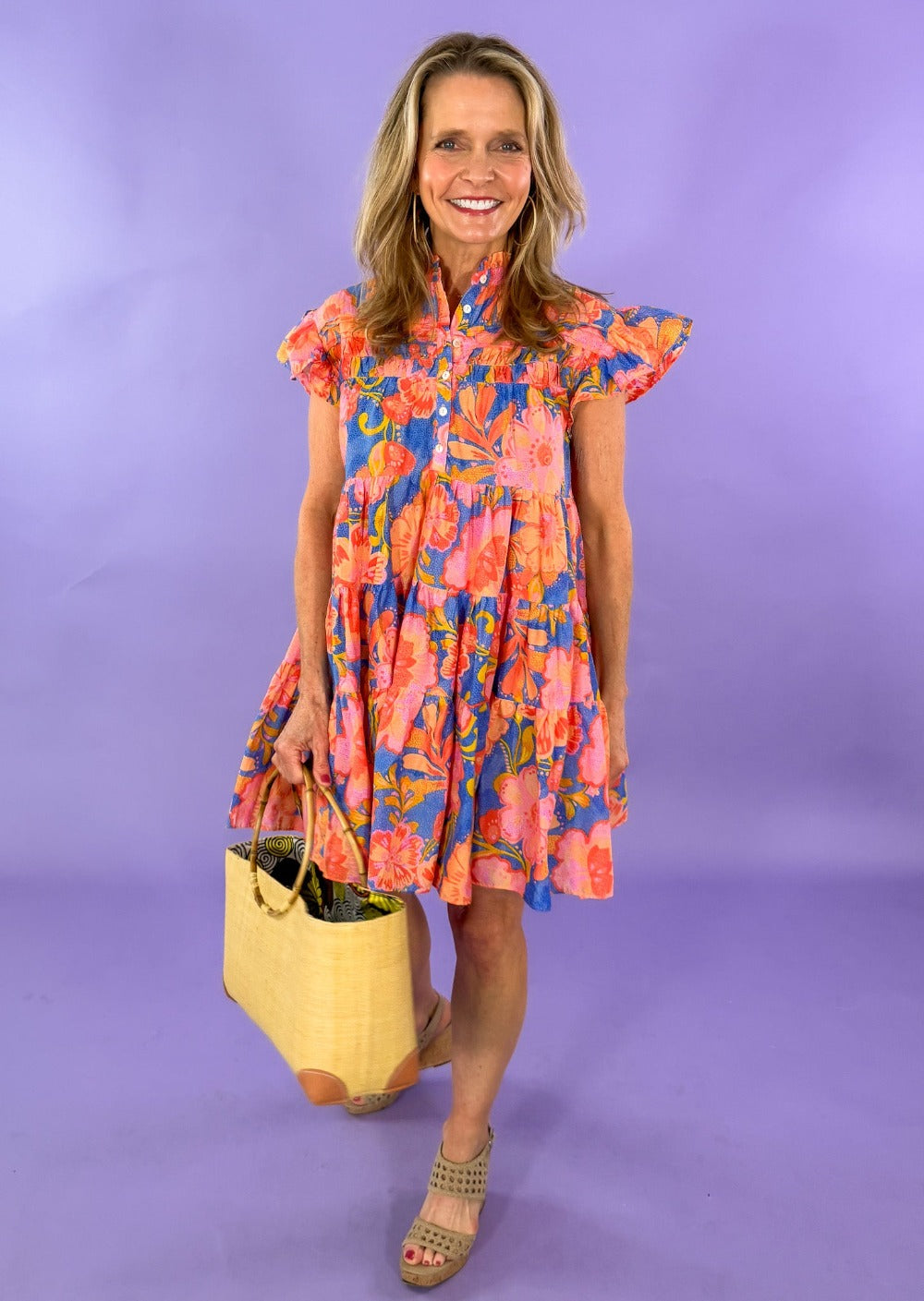 Aldridge Bright Floral Dress Karlie | Clover and Bee