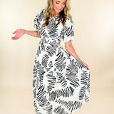 Candice Black + White Squiggles Maxi Dress THML