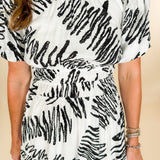 Candice Black + White Squiggles Maxi Dress THML