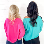 Pink and Aqua Spring Sweater