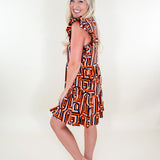 Everly Touchdown Navy + Orange Dress Michelle McDowell brand