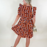 Everly Touchdown Navy + Orange Dress Michelle McDowell brand