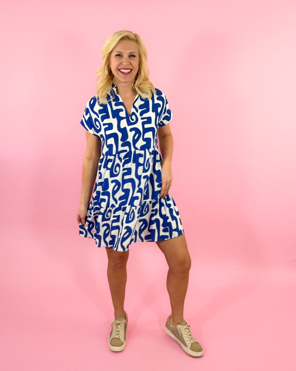 Hayden Royal Blue Abstract Mini Dress THML | Clover and Bee