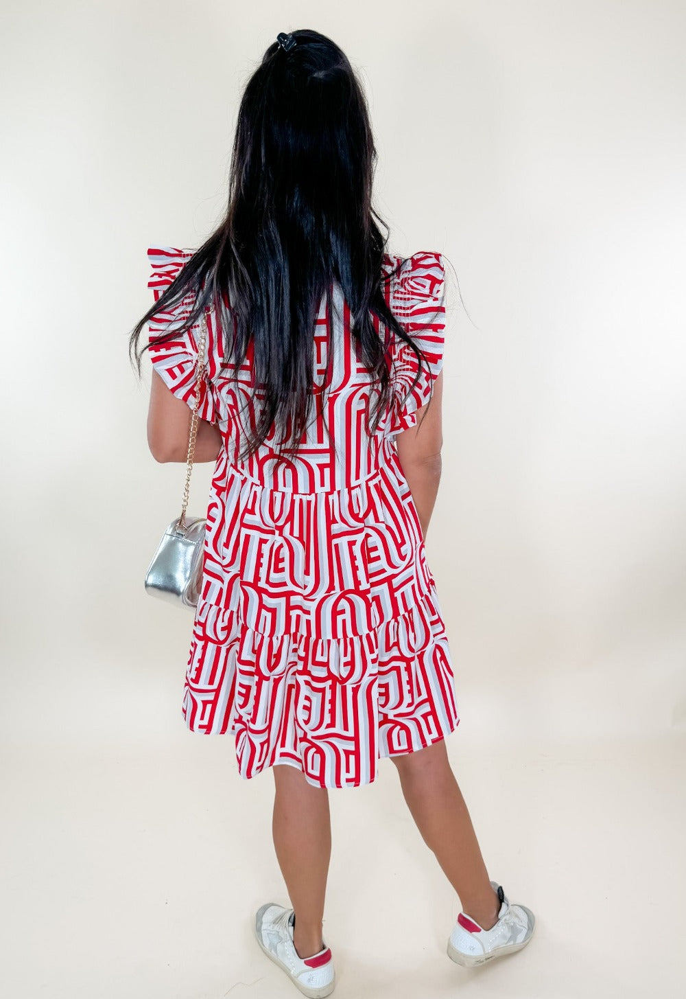 Everly Touchdown Crimson + White Dress Michelle McDowell brand