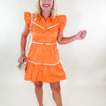 Dillard Orange Dreamsicle Tiered Mini Dress