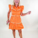 Dillard Orange Dreamsicle Tiered Mini Dress