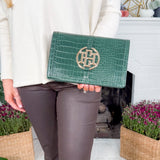 Cecilia Hunter Green Circle Logo Handbag