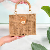 Wicker Twist Handle Purse