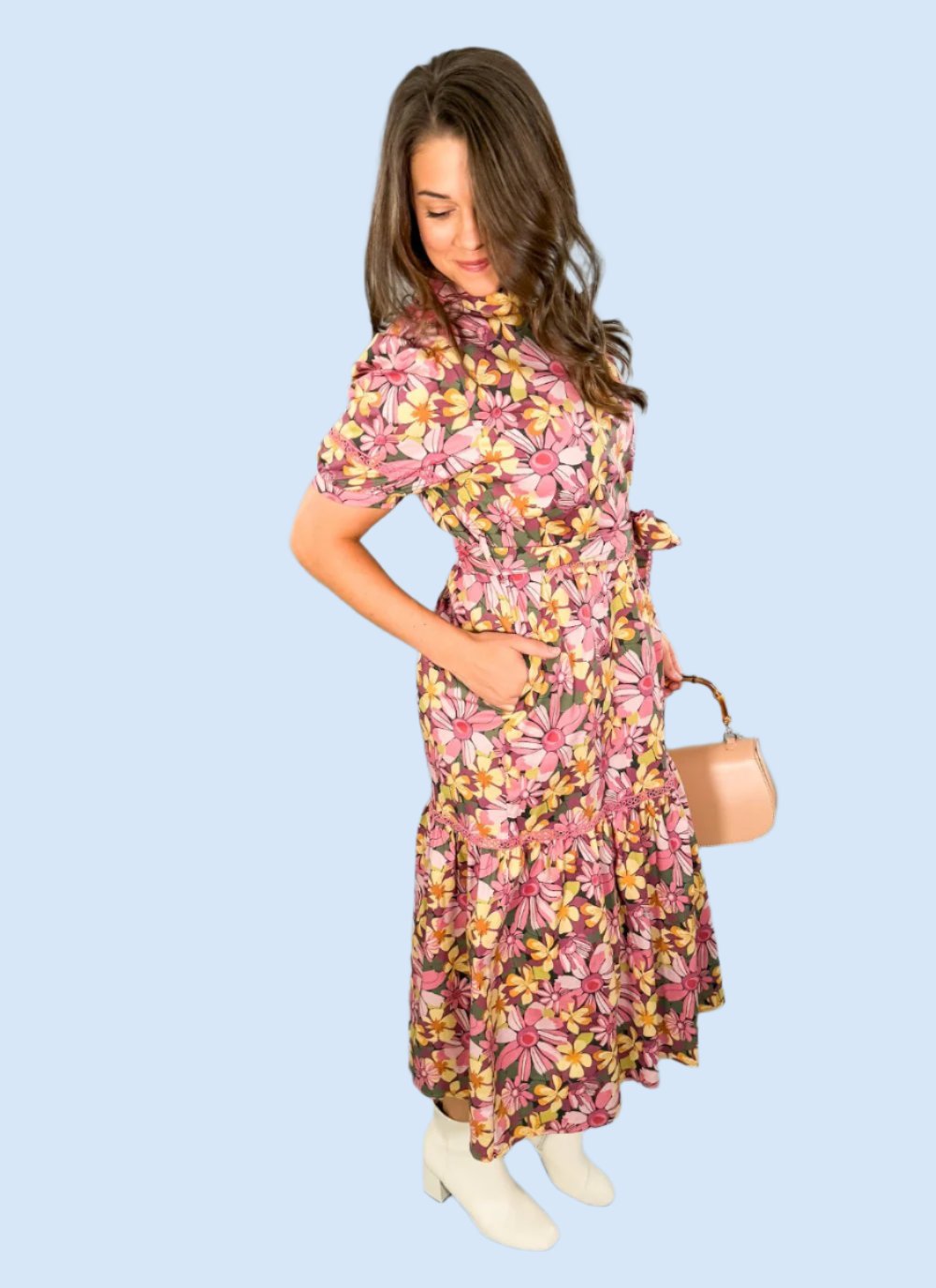 Chanel Teaberry Midi Dress Marie by Victoria Dunn