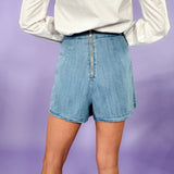 Tailored Chambray Denim Shorts Emily McCarthy | Clover and Bee