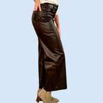 Meg Chocolate Coated High Rise Fab Ab Wide Leg Pant KUT brand