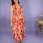 Beeson Pink Tiered Maxi Dress