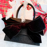 Black Sparkle Purse with Black Velvet Bow