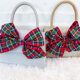 Gold Sparkle Purse with Red Plaid Bow