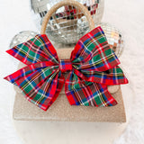 Gold Sparkle Purse with Red Plaid Bow