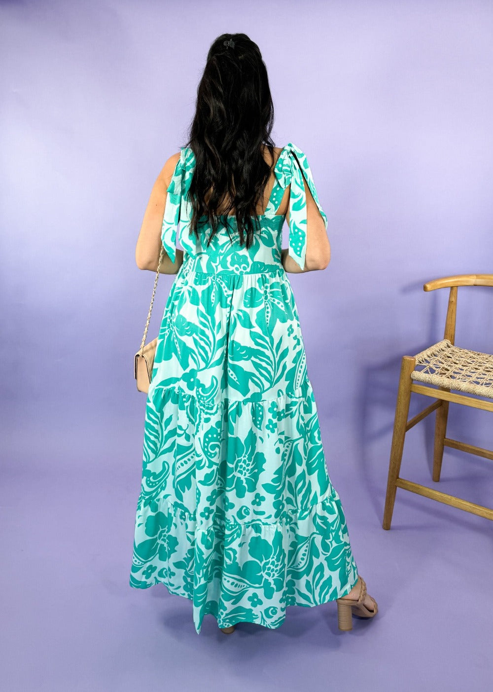 Jade Tiered Print Maxi Dress | Clover and Bee