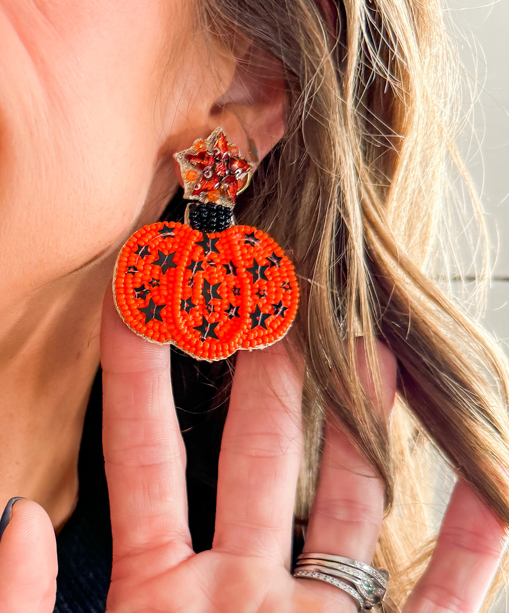 Prettiest Orange Pumpkin in the Patch Earring