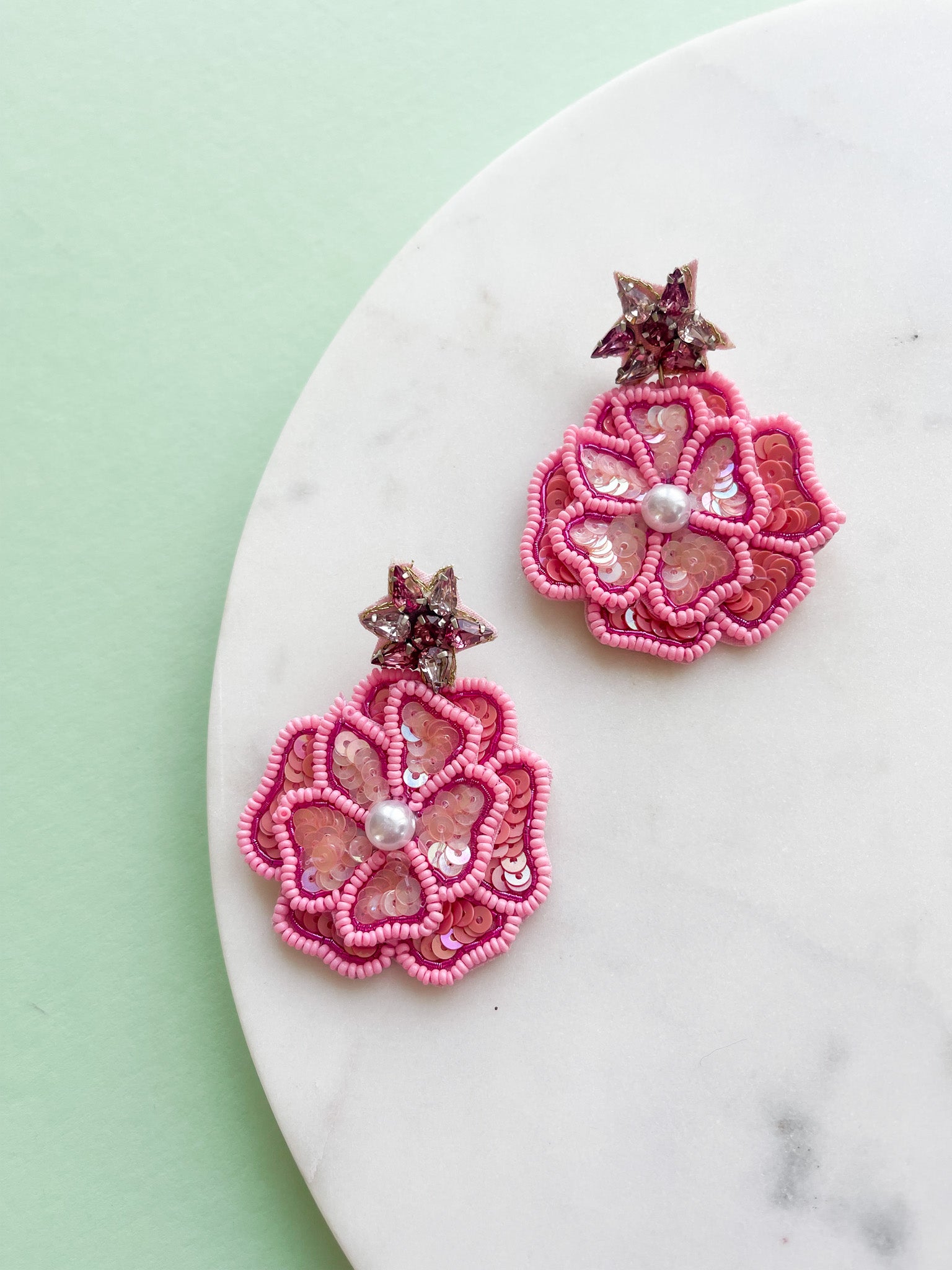 Embellished Flower Earrings