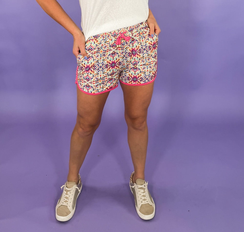 Let's Go West Drawstring Athleisure Shorts Jess Lea | Clover and Bee