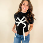 Lorraine Bow Accent Black Sweater