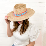 Sunshine T Palm Scallop Turquoise Hat