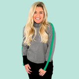 Tomlinson Green Banded Herringbone Sweater