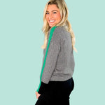 Tomlinson Green Banded Herringbone Sweater