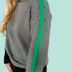 Tomlinson Green Banded Herringbone Sweater