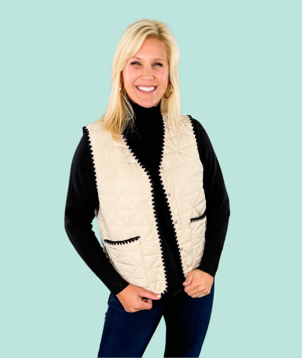 Sand Quilted Vest Entro