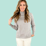 Clarice Gray Mock Turtleneck Sweater Hidden