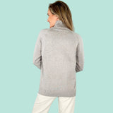 Clarice Gray Mock Turtleneck Sweater Hidden