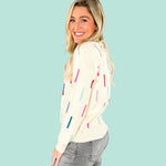 Lipscomb Cream Color Drop Sweater THML