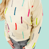 Lipscomb Cream Color Drop Sweater THML