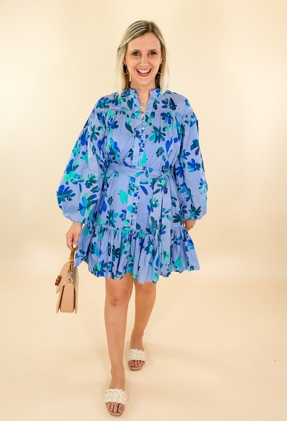 Lori Cornflower Floral Dress Alivia brand